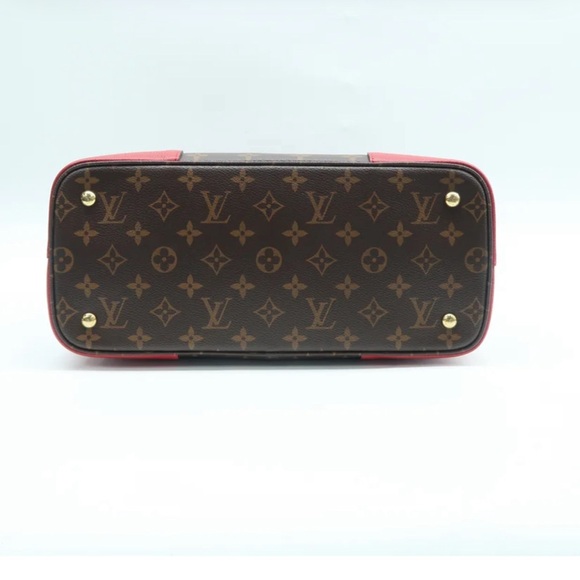 Louis Vuitton Flandrin Brown and Red Monogram Satchel - Picture 11 of 15